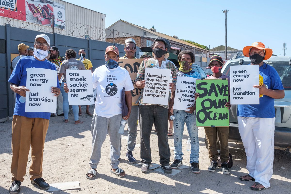 TheGreenConnect's tweet photo. Small-scale fishers from the West Coast demand oceans to be protected from oil and gas exploration and to be consulted regarding developments that might affect them.
#WhoStoleOurOceans #notooilandgas #ProtectOurOceans #SmallScaleFishersMatter #WednesdayWisdom https://t.co/arBtelZnfb