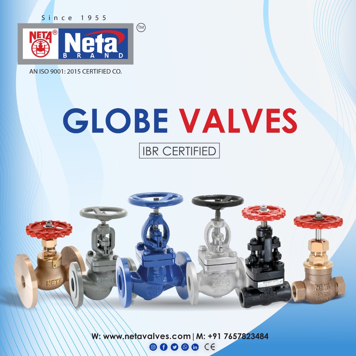 NetaMetalWorks's tweet photo. Neta Metal Works offers you Premium Range of Neta Brand Globe Valves in Bronze, Cast Iron, Cast Steel & Forged Steel made of the best quality raw material for better performance and longer life.
Call Now - 7657823484
Info@Netametal.com
https://t.co/ClMitH6059
#netavalves https://t.co/BU4LguFSio