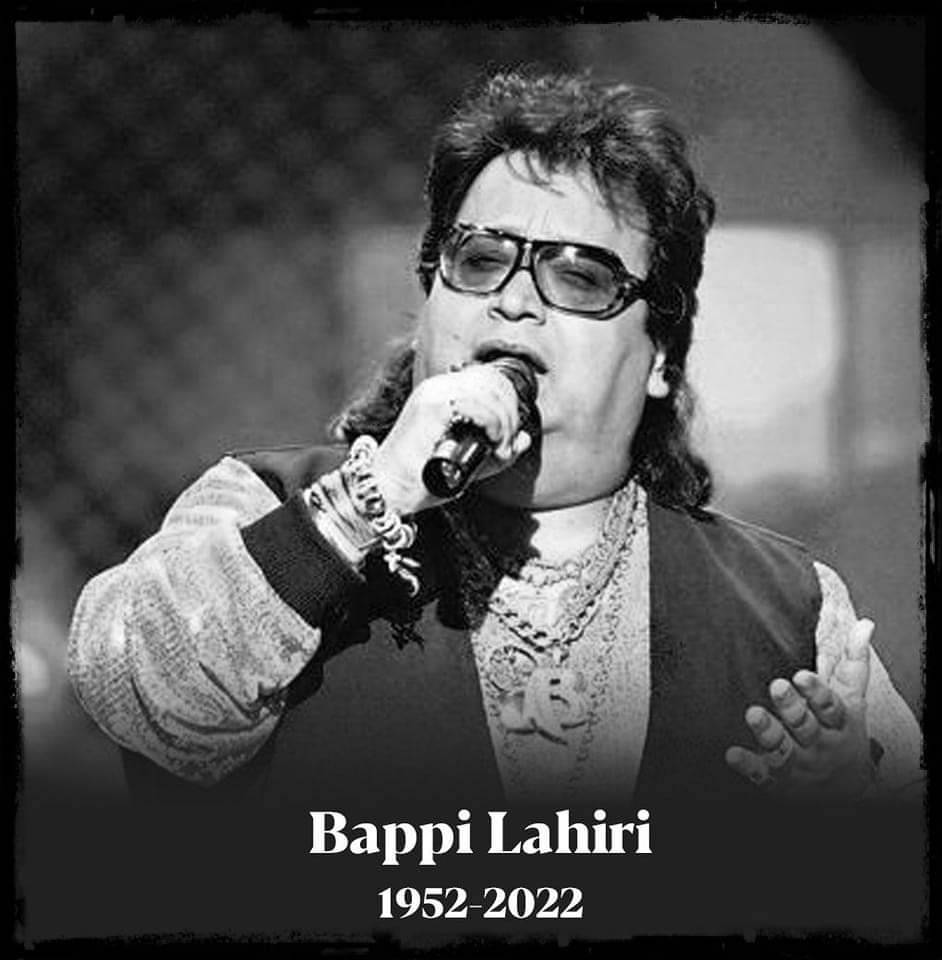 Hoot_Soot's tweet photo. Music industry has lost another gem today.

A heartfelt tribute to legendary music composer #BappiLahiri. Condolences to his family and fans across the globe.

May his soul rest in peace!

🙏Om Shanti🙏

#RIP  #BappiLahiri https://t.co/zWi0uZVQMi