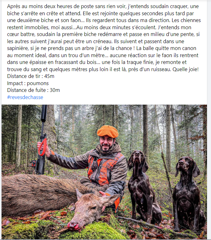 VELEMEBB's tweet photo. QUELLE JOIE ! pour un terroriste de faune!
" je remonte et trouve du sang et quelques mètres plus loin il est là, près d’un ruisseau. Quelle joie! "
exécution de la victime à
: 45m
partie du corps atteinte
: poumons
durée d'agonie
: 30m
#frapadingue https://t.co/bywlrz7aWp