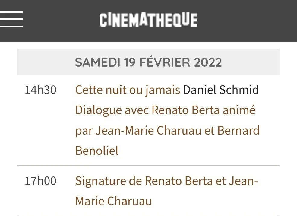 C'est à la CINEMATHÈQUE FRANCAISE et c'est ce week-end. À samedi ! 😊😊😊
#Photogrammes #RenatoBerta #editionsgrasset
#cinematequefrancaise #danielschmid