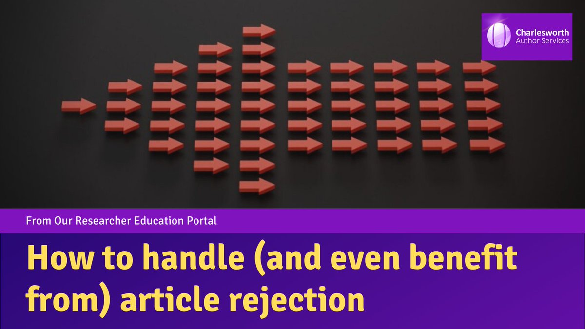 CWGAuthors's tweet photo. Can you benefit from your article being rejected? This article shows you how, at both the #deskScreening and #peerReview stages.
Read on. 👉 https://t.co/onhe01wI57
#JournalRejection #ECRdev #ECRchat #PhDchat #ResearcherEducation #AcademicTwitter #SciTwitter #STEMTwitter https://t.co/27q6Uthrf8