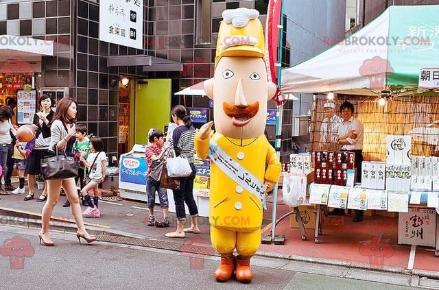 redbrokoly's tweet photo. Mascot of the day: Mustached man mascot in yellow uniform. Discover @redbrokoly #mascots  - Link : https://t.co/iuMzHJ3osK - REDBROKO_01834 #mascots #mascot #event #costume #redbrokoly #marketing #customized #uniform #yellow #costume #man #mustached #custom https://t.co/KGKGYB88z4