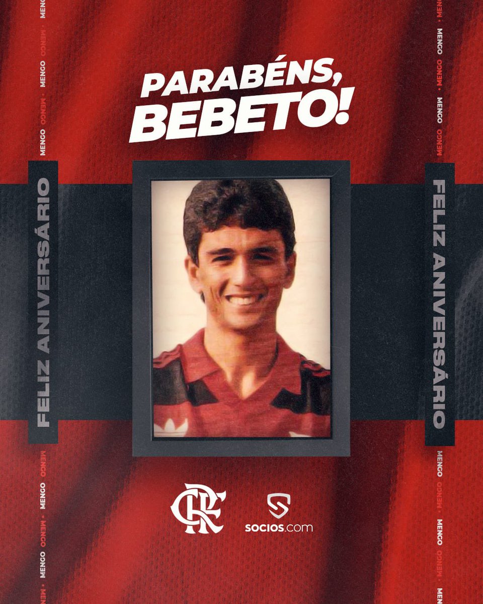 Hoje é aniversário do nosso ex-atacante Bebeto, campeão carioca (1986) e brasileiro (1987) com o Manto Sagrado. O gol do título brasileiro, na vitória por 1 a 0 sobre o Inter, foi dele. Parabéns, felicidades e SRN! #CRF