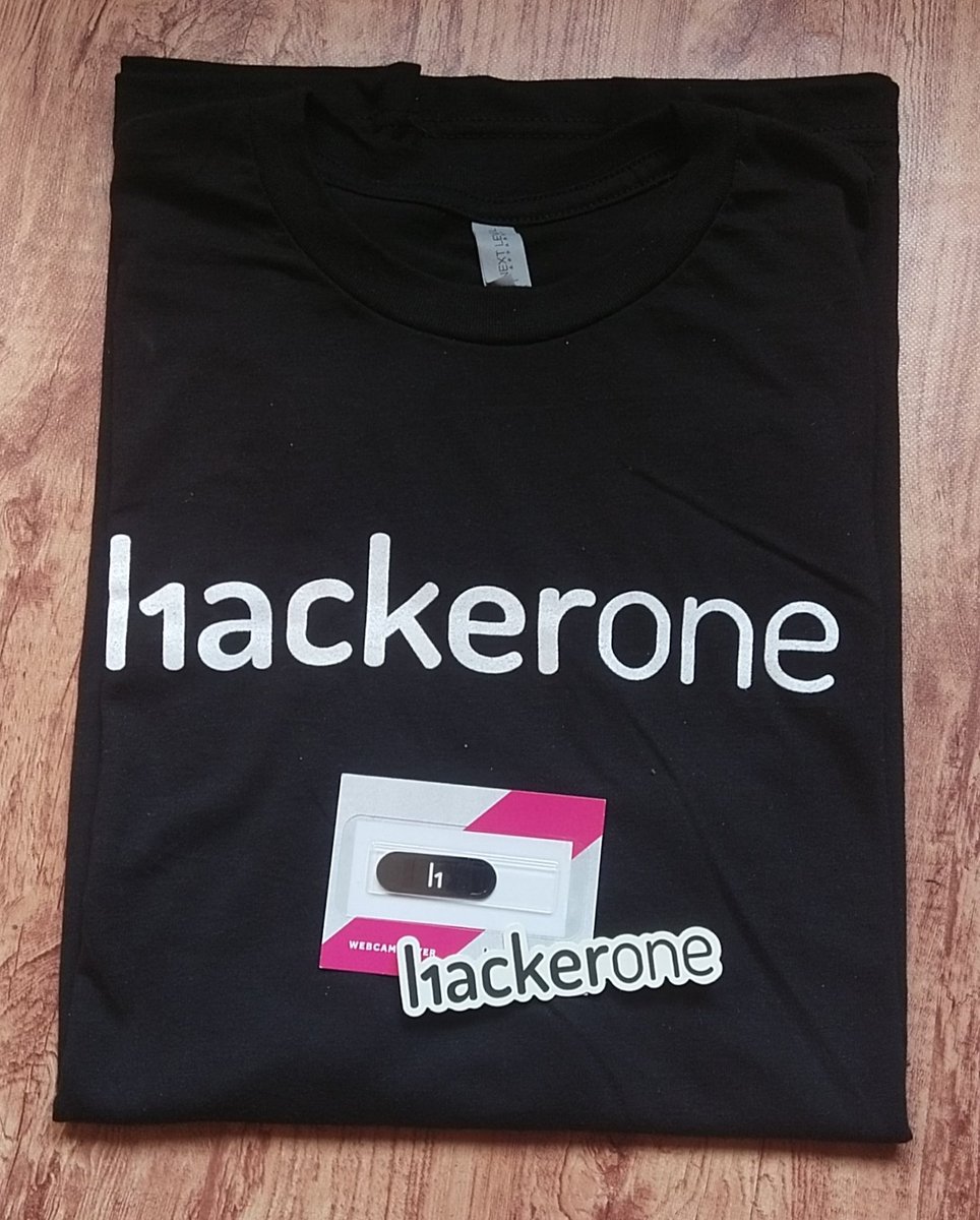 saugatscript's tweet image. Thanks @Hacker0x01 for the swag!