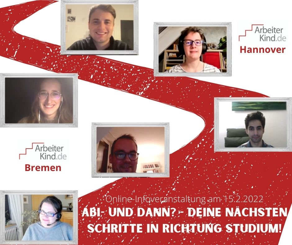 Abi und dann? - Bei der virtuellen Infoveranstaltung von #Arbeiterkind.de wurden gestern 15 SchülerInnen u.a. aus #norden #salzgitter #braunschweig und #hannover mit persönlichen Erfahrungen rund um #studienwahl #studienfinanzierung oder auch #wohnenimstudium versorgt! 💪🤗