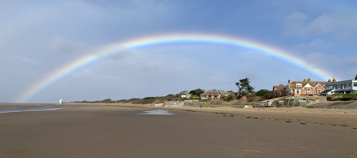 A spectacular rainbow arching over Burnham beach this lunchtime!