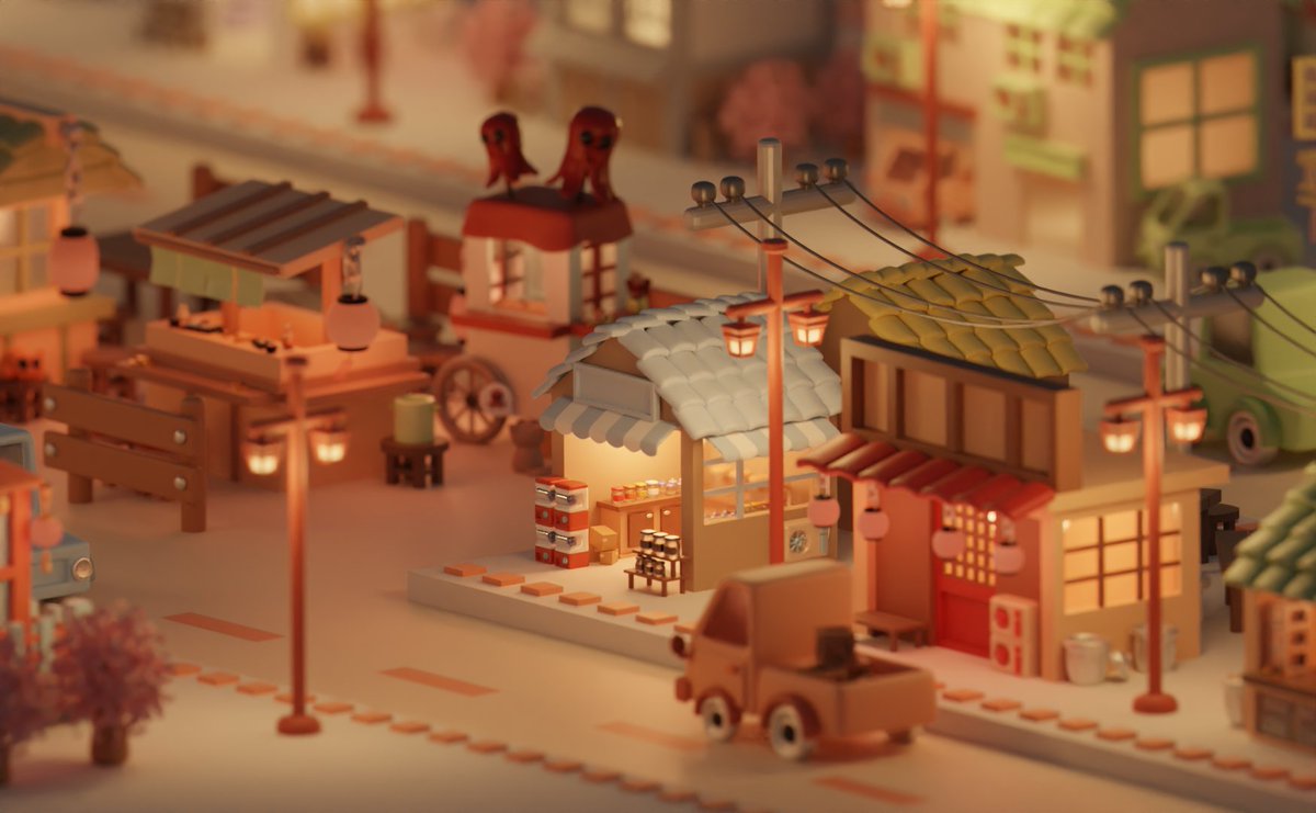nicky_blender's tweet photo. Hi everyone!❤️
I introduce you my new city! 🇯🇵🏮
It's set in a small town in Japan. It has a lot of details that I hope you like! 🍜🍣
It's the city that has cost me the most to make, give it a lot of love😊✨

#b3d #3dmodeling #Blender3d #indiedev https://t.co/SkgFsL76lZ