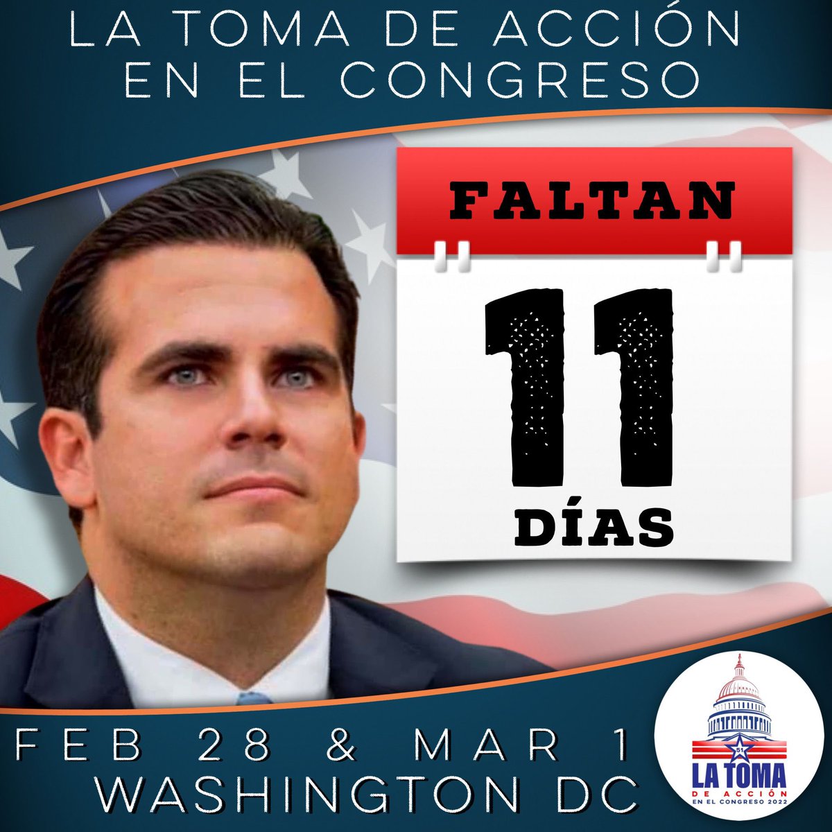 ¡Actívate Estadista! 
Únete a nuestro esfuerzo de LA TOMA DE ACCIÓN EN EL CONGRESO. Estaremos visitando como delegación a los congresistas para dejarle claro el mandato del pueblo de Puerto Rico a favor la estadidad para la Isla. Join Us! delegates.us