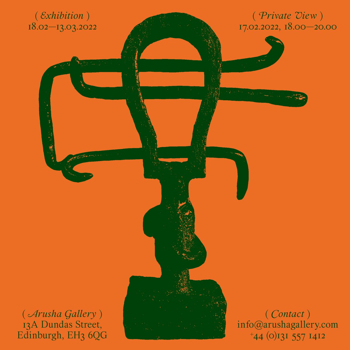 Chorus : Opening 17.02.22 6-8pm

Exhibiting artists: Fiona Finnegan, Ed Burkes, Dereck Harris, Mohammad Barrangi, Zayn Qahtani, Bobbie Russon, Chantal Powell, Leo Robinson, Pippa Gatty, John Stark, Paige Perkins and Vivien McDermid

Continues 18.02 - 13.03.22

#arushagallery