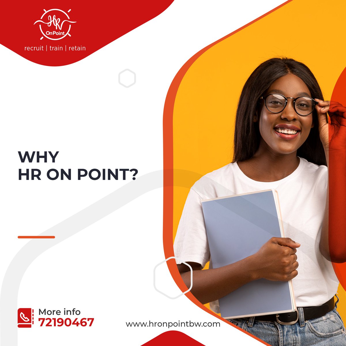 We can provide guidance on the day-to-day HR operations

We can advise on HR functions that will sustain employee engagement and productivity.

We can place qualified and experienced employees at a clients’ premises to fill gaps caused by maternity leave.
#pushabw #HrOnPoint