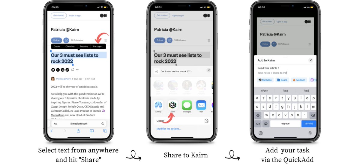 KairnApp's tweet image. What @JulienLacr0ix, our Swift expert, worked on last week 👉🏼 capturing Kairn tasks from anywhere with the Apple Share button and keeping the link to re-open the context in one click!

No more excuses to keep all my search windows open...