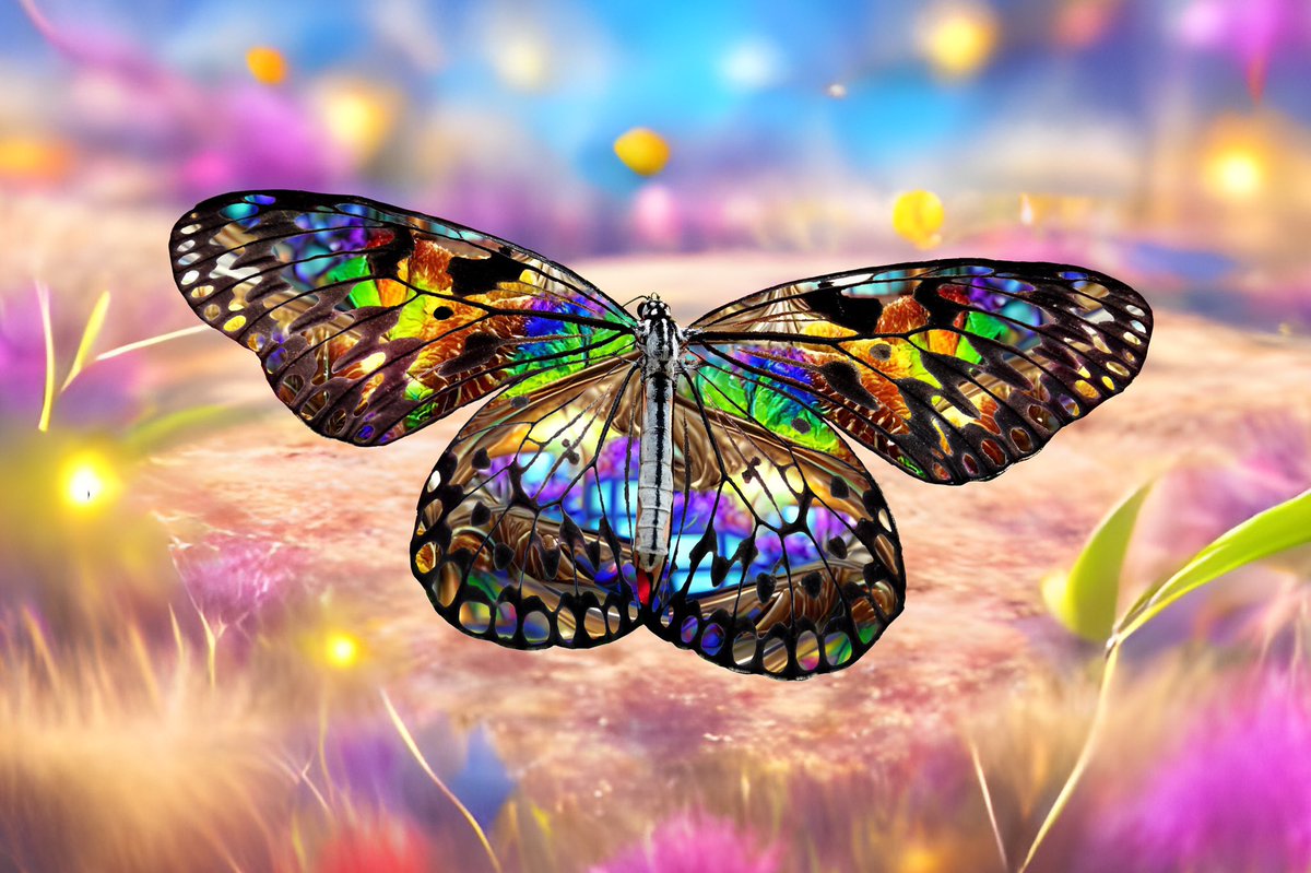 polleyovski's tweet photo. THE Butterfly - 0.05 $eth on @opensea. AI generated background and wings edited into the butterfly https://t.co/AUmE63X3jQ