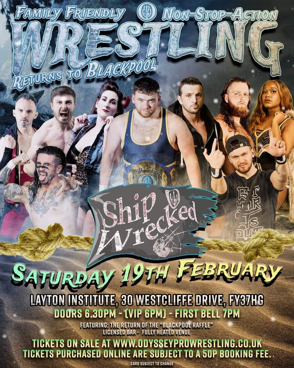 Back on Commentary this weekend with this stacked line up for <a href="/opw_uk/">Odyssey Pro Wrestling</a> in Blackpool for Ship Wrecked⚓

Get your tickets now!

odysseyprowrestling.co.uk/shop