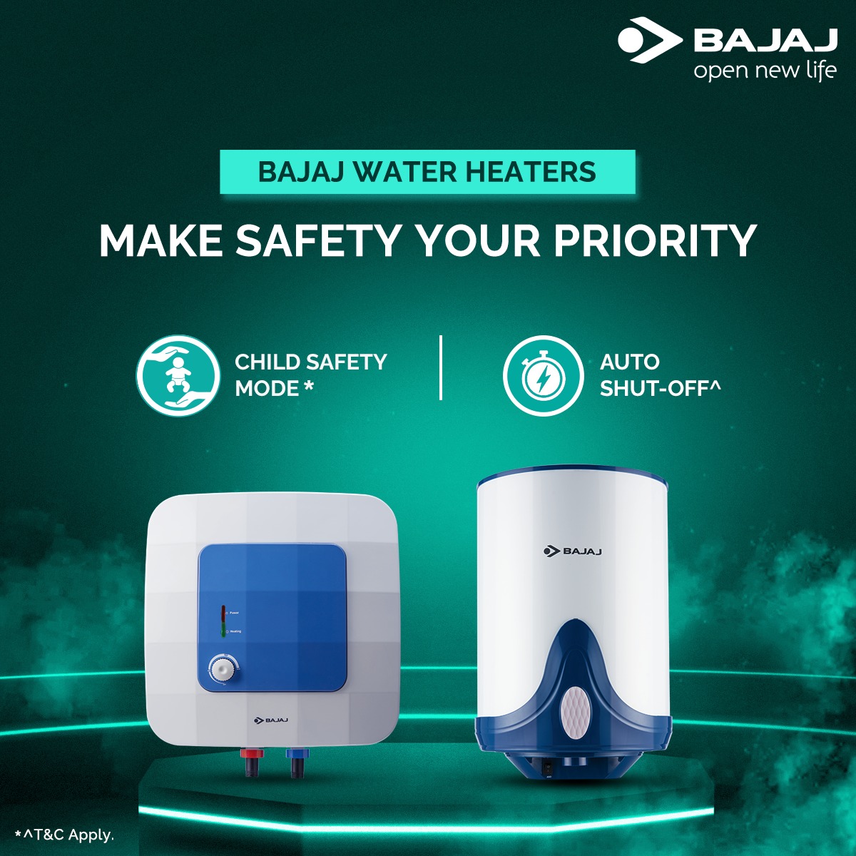 BajajElectrical's tweet image. When safety is your mantra, Bajaj Water Heaters are a must. 
Make each bath safe with advanced safety features like Auto Shut-off^ and Child Safety Mode*.

*^T&amp;amp;C Apply.  

#BajajWaterHeaters #AutoShutOff #ChildSafetyMode