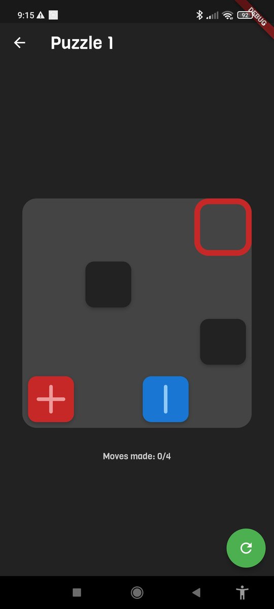 SEGVeenstra's tweet image. I love getting feedback from real users!
"I would love to have the retry button on the bottom of the screen so I can play with one hand more easily"
The button was an AppBar action before, now it's a FAB.
#TilesPuzzleGame #flutter #FlutterGameDev