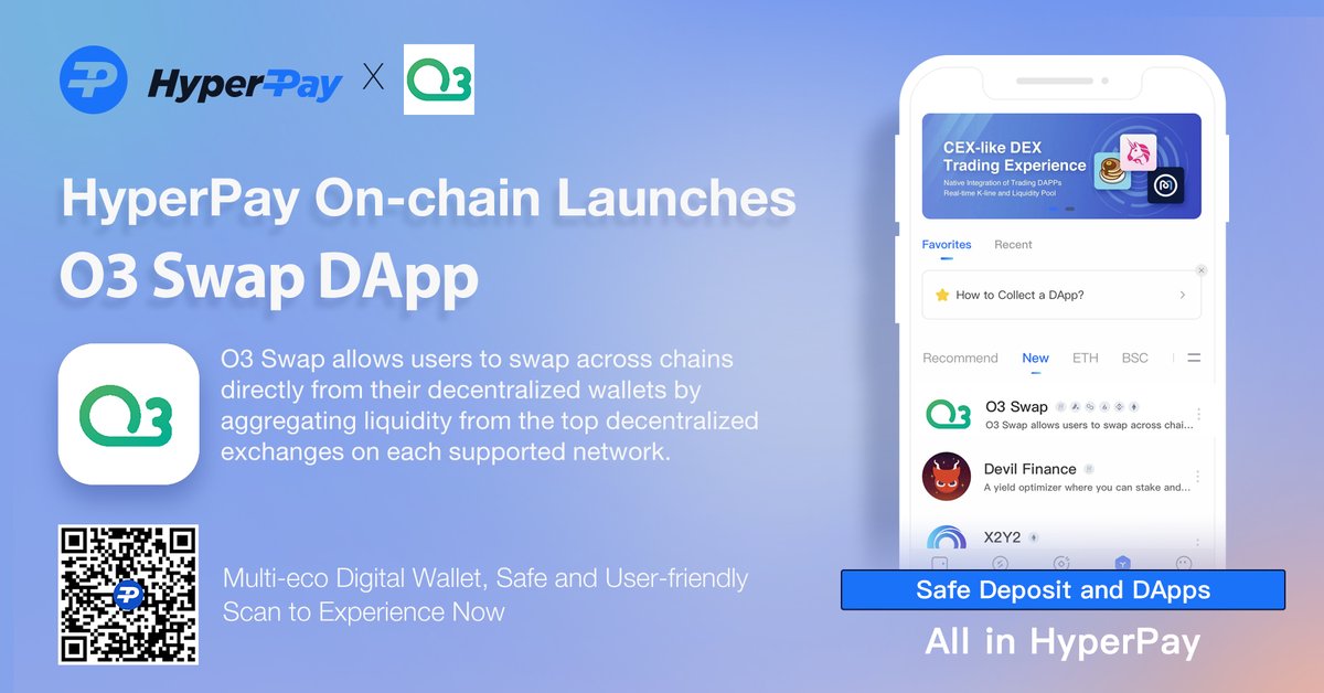 Hpx_Official's tweet photo. Glad to announce that #HyperPay has supported 
@O3_Labs 

HyperPay on-chain wallet launches #O3Swap DApp, let's try it in HyperPay wallet now! 

HyperPay download link: https://t.co/wiyeHcVNPC… https://t.co/OUzTEDOxEq