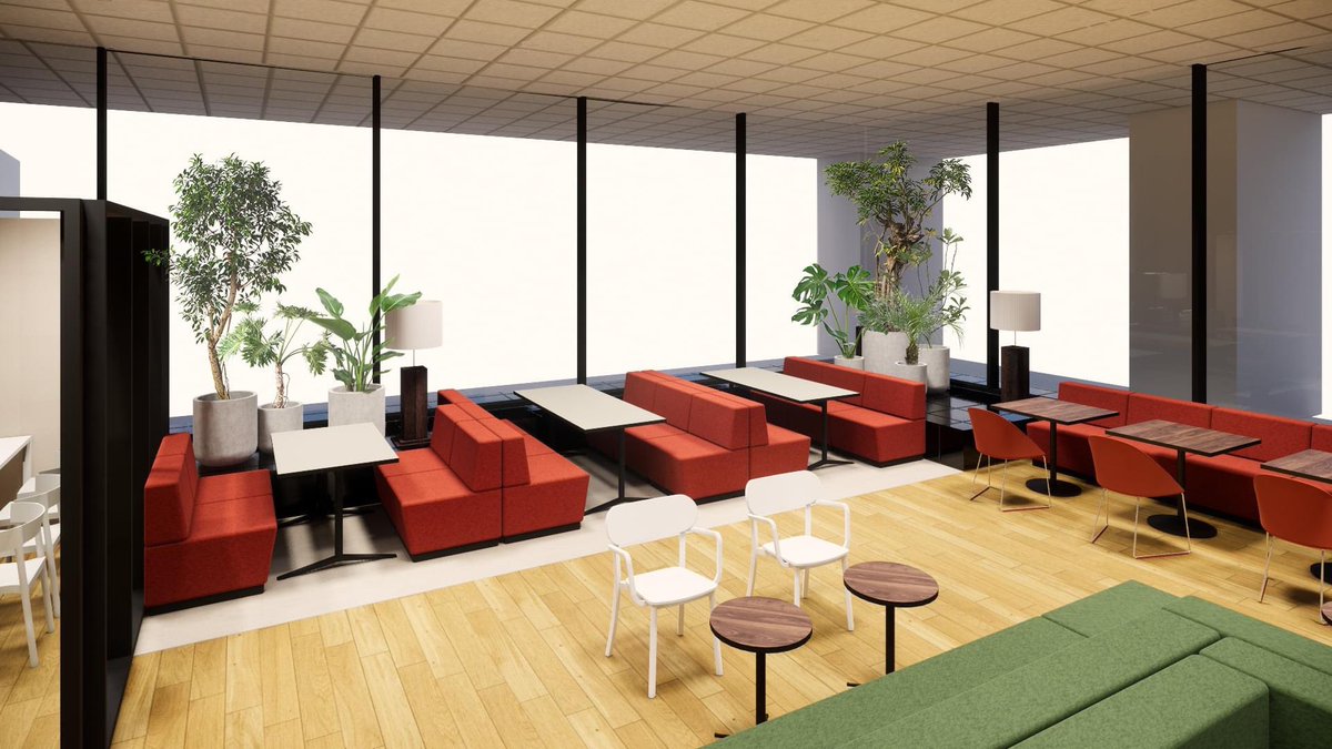 workpathjp's tweet photo. 損保ジャパン様の社員ラウンジプロジェクト「SOMPO Park Lounge 」の内装設計を行いました✨ 

これまでは社員専用の喫茶店が入っていましたが、本社で働く社員の働き方の向上、そして社員同士の交流の促進を目指してワークラウンジへとリニューアルしました✨

https://t.co/8jlKq1mfWW https://t.co/cwCsCSiALo