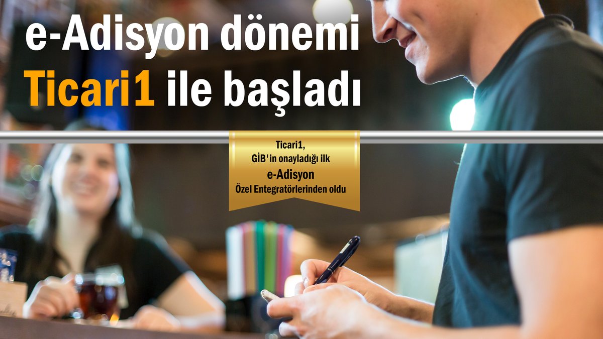 e-Adisyon dönemi Ticari1 ile başladı!

Ticari1 Teknoloji A.Ş., GİB'in onayladığı ilk e-Adisyon Özel Entegratörlerinden oldu.

Adisyon kullanan işletmelere özel fiyatlar için Tel: 0850 255 16 35

ticari1.com/e-adisyon

#ticari1 #eadisyon #adisyon #efatura #önmuhasebe #muhasebe