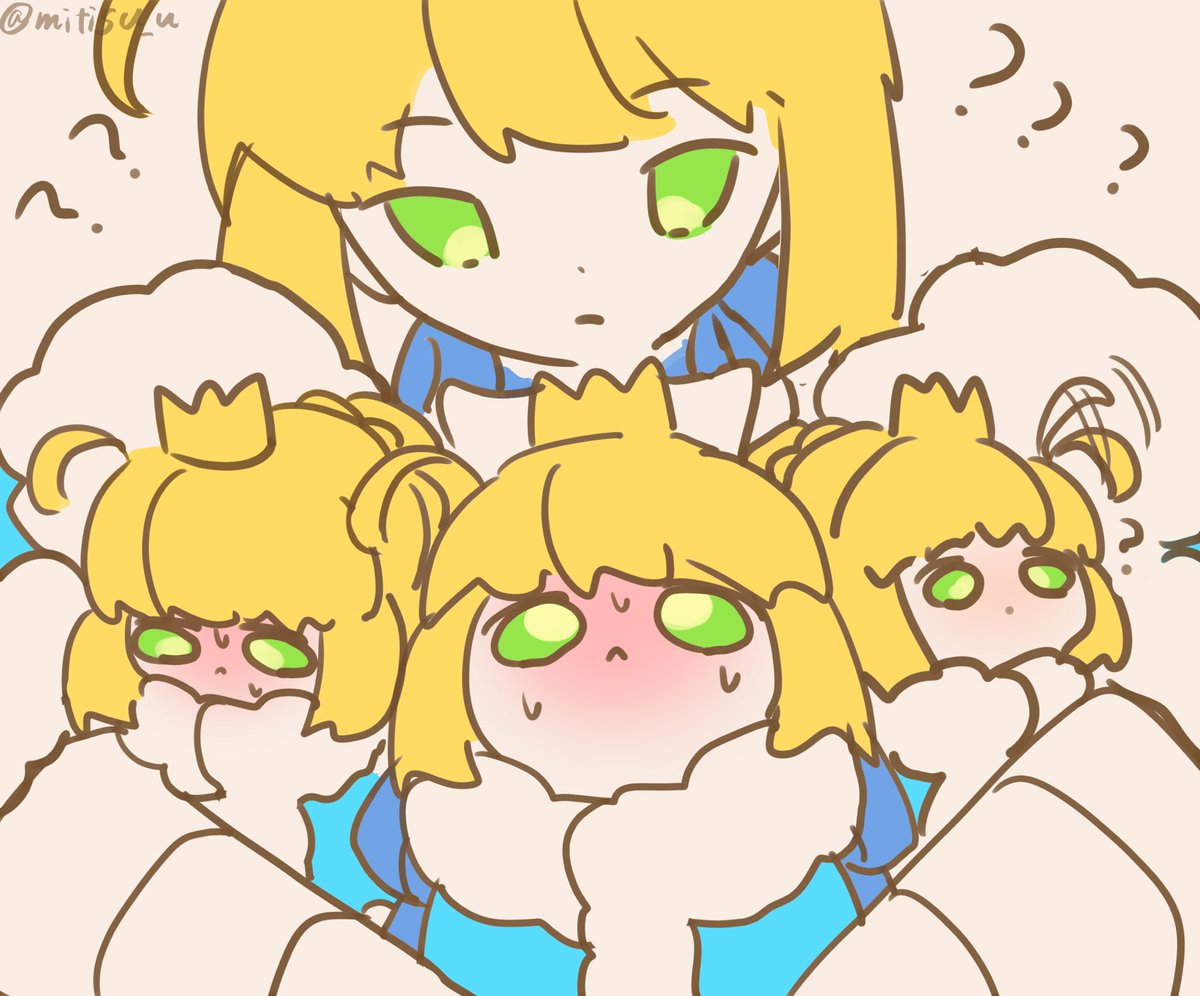 artoria pendragon (fate) 1girl blonde hair solo closed eyes crown ahoge fur-trimmed cape  illustration images