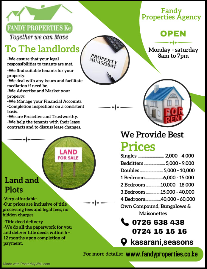 PropertiesFandy's tweet photo. vacant houses singles,doubles,bedsitters, one bedrooms ,two bedroom,3 bedroom and bungalows in kasarani area call us on 0726638438 #Moseskuria #JohnSerut https://t.co/LXSTmVn2aD
