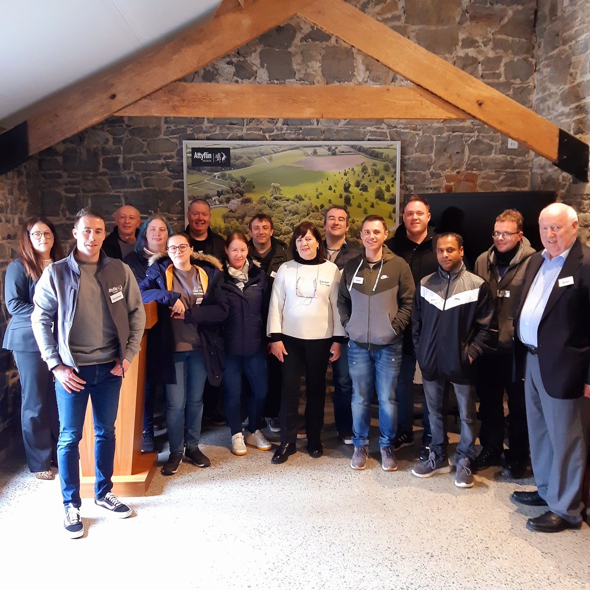 attyflinestate's tweet photo. Delighted to welcome Jonathan and his team from The Lodge at Ashford Castle to visit Attyflin Estate yesterday.

A fantastic opportunity to show them our walled garden and production facilities and taste our award winning juices.

We wish them every success for the year ahead. https://t.co/xG8asPK0UP