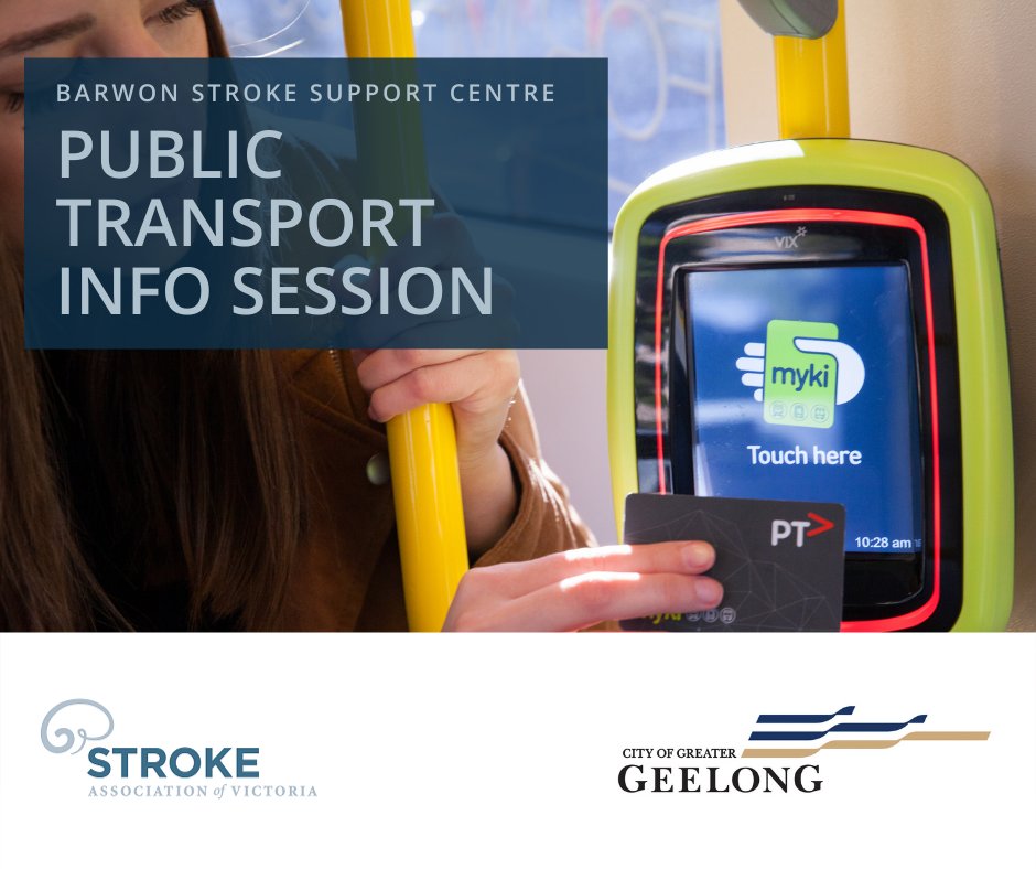 stroke_victoria's tweet photo. Public Transport Info Session- thanks to the @CityofGreaterGeelong stroke survivors can join our free, interactive public transport info session on 24/2 at 10:30am. Call Kristy 0430 652 784 or email barwon@strokeassociation.com.au to register.

More info: https://t.co/jl1Y4VTUVW https://t.co/DqUCspldy7
