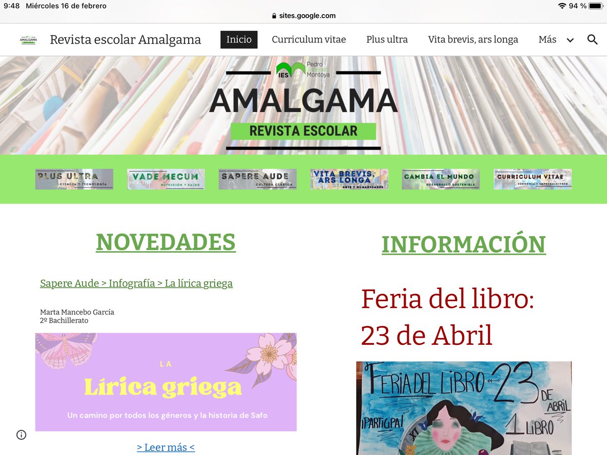 comunicA_IesPJM's tweet photo. 🔴REVISTA ESCOLAR AMALGAMA 🔴

En el mes del amor ❤️hablamos sobre poesía griega🇬🇷 y de una gran poetisa como Safo 💖💖 mediante una infografía.

Supere aude> Infografía > La lírica griega 

Por: Marta Mancebo García (2º Bach.)

https://t.co/He5ncmJcAt https://t.co/KmDqlgOg0V