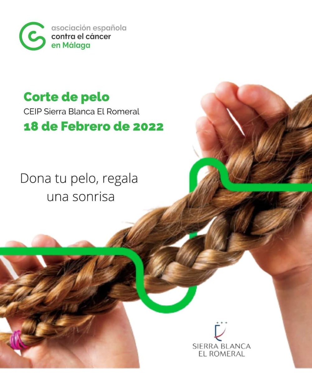 ContraCancerMA's tweet photo. El 18/02 la sede de Torremolinos ha organizado una jornada de donación de pelo en el @colegiosierrab1. Nuestro objetivo, fabricar pelucas que donaremos gratuitamente a las pacientes que no tienen recursos para comprarlas. Dona tu pelo, regala una sonrisa.
#ContigoDamoslaCara https://t.co/lsoldB70BB