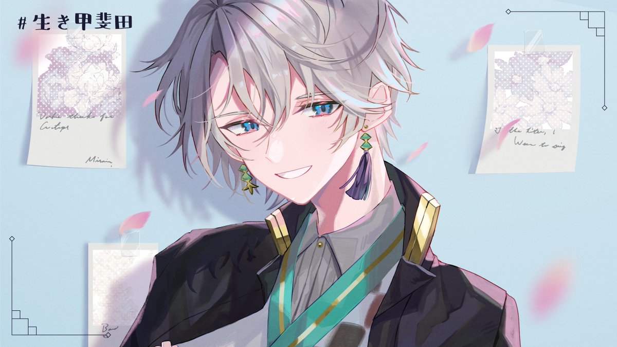 「 #サムネ甲斐田 使う機会がありましたらどうぞ! 」|しろむのイラスト