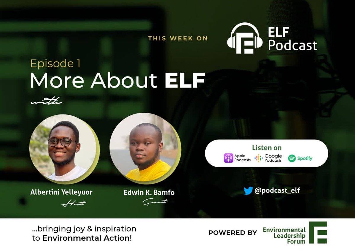 podcast_elf's tweet photo. Listen to our 1st Episode on the ELF Podcast to learn more about the Environmental Leadership Forum.
Listen here: https://t.co/oji7fx7ziP
#elfpodcast #environment #sustainability https://t.co/ixQvk8WIRq