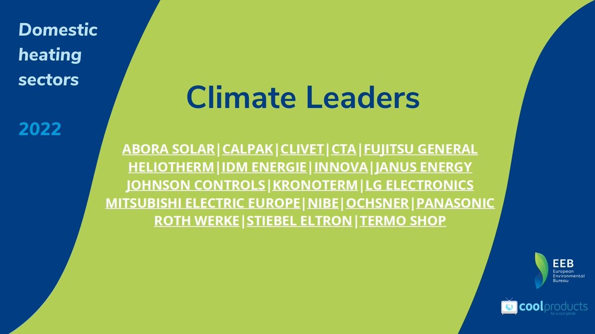 🚨REVEALED

🌿19 companies are leading the #heating sector out of fossil #gas in Europe

Findings from our latest market analysis send a clear message: the domestic heating sector is ready to decarbonise in Europe and legislation must follow!

👉Read more: coolproducts.eu/uncategorized/…