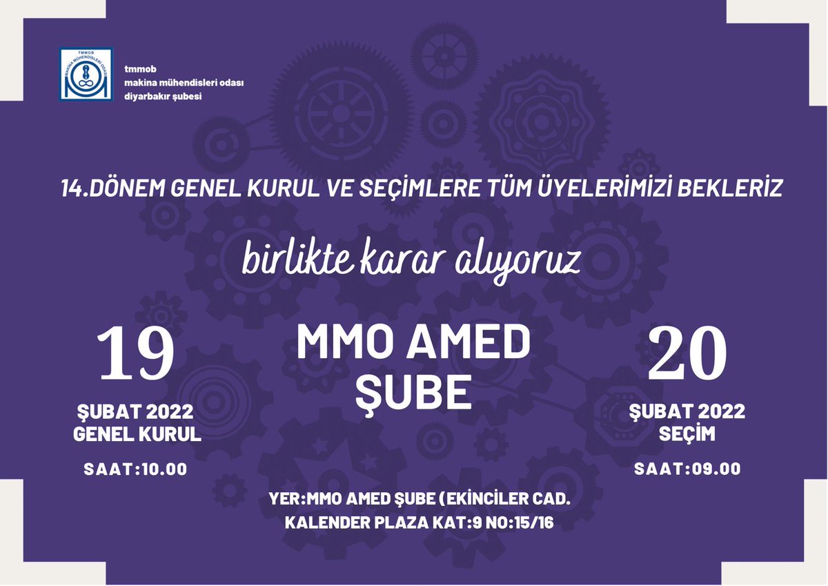 Şube genel kurul ve seçimlerine tüm üyelerimizi bekliyoruz✌🏾