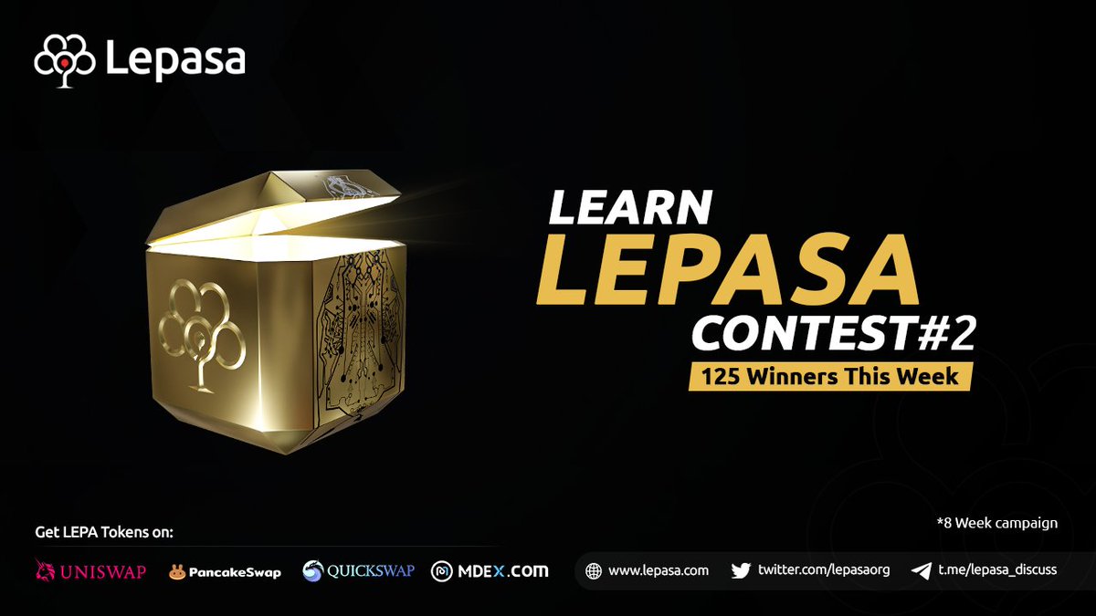 Learn Lepasa Contest #2

125 Winners 🏆 [25 to top referrals + 100 selected randomly]

✅ Complete the following task to get a chance to win #Lepa Tokens. Tap to participate. 

👉 forms.gle/M7LAViaxZKdX44…

#NotJustJPEGs #NFTs #Lepasa #LepasaNFT #NFT #NFTCommunity #NextGenNFTs