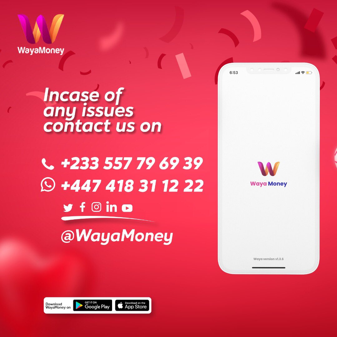 Talk to us on all your enquiries, matters transactions and Feedback, on our SM platforms or call us through the above customer service phone numbers.

We are happy to hear from you 😊

#wayamoney #wayacares #customerexperience #wayacommunity