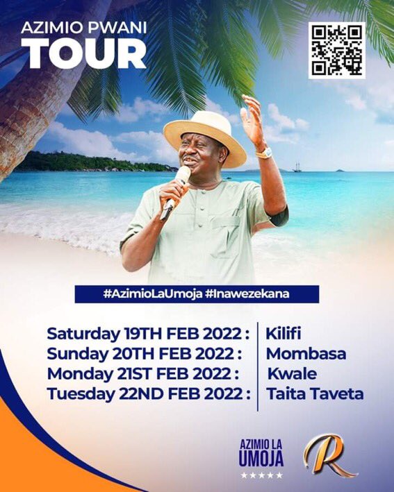 2022Sibanduki's tweet photo. Tuko TayaRi…For Pwani Tour na the captain himself @RailaOdinga #azimiolaumoja #Inawezekana #Sibanduki https://t.co/07Dqx3bn7K