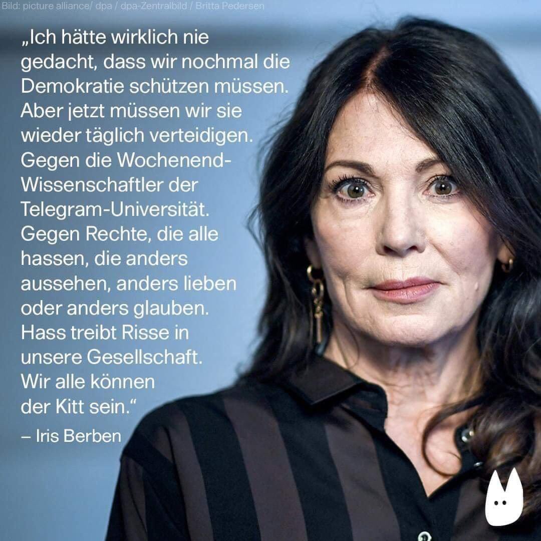 Iris Berben eine tolle Frau mit sehr viel #Zivilcourage 

 #KlareKantegegenRechts #NazisRausAusDemNetz