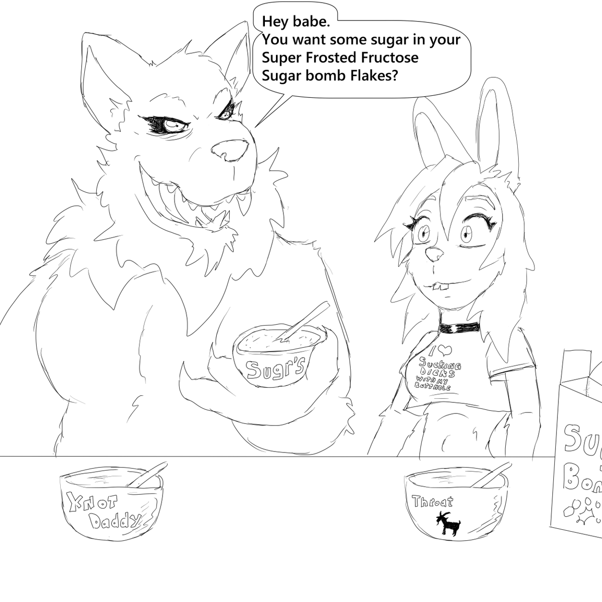 evilthabad's tweet photo. Staci is . . .a . . easy bunny 
Frosted cereal is kinda romantic . . I mean. . https://t.co/rVSBXjNqW1