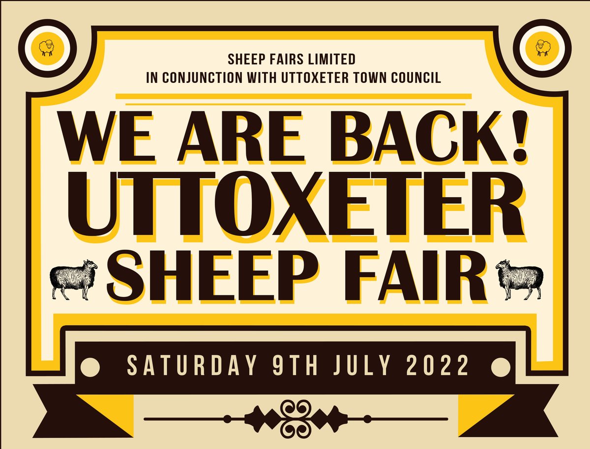 Uttoxeter Sheep Fair (@ashsheepfair) on Twitter photo Fancy a stand at this year's Uttoxeter Sheep Fair on Saturday 9th July. We're looking for any sheep or lamb related artists/makers to come and join us. email info@uttoxetersheepfair.co.uk for more info
#uttoxeterrsheepfair #summer2022 #welovesheep Fancy a stand at this year's Uttoxeter Sheep Fair on Saturday 9th July. We're looking for any sheep or lamb related artists/makers to come and join us. email info@uttoxetersheepfair.co.uk for more info
#uttoxeterrsheepfair #summer2022 #welovesheep