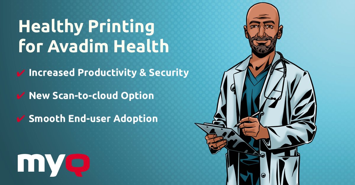 myqsolution's tweet photo. 💳 Safe release of documents
 🌩️ Efficient scanning to cloud
 📈 Comprehensive reporting

That's how MyQ provided Avadim Health with a healthy printing environment. Read the whole story here 👉 https://t.co/G7LUyZYkSz

#secureprint #printsolution #myqsolution https://t.co/xMmcsU9AFF