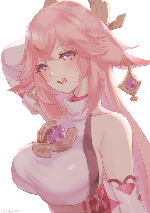 アップロード待ちながら描いた八重神子 