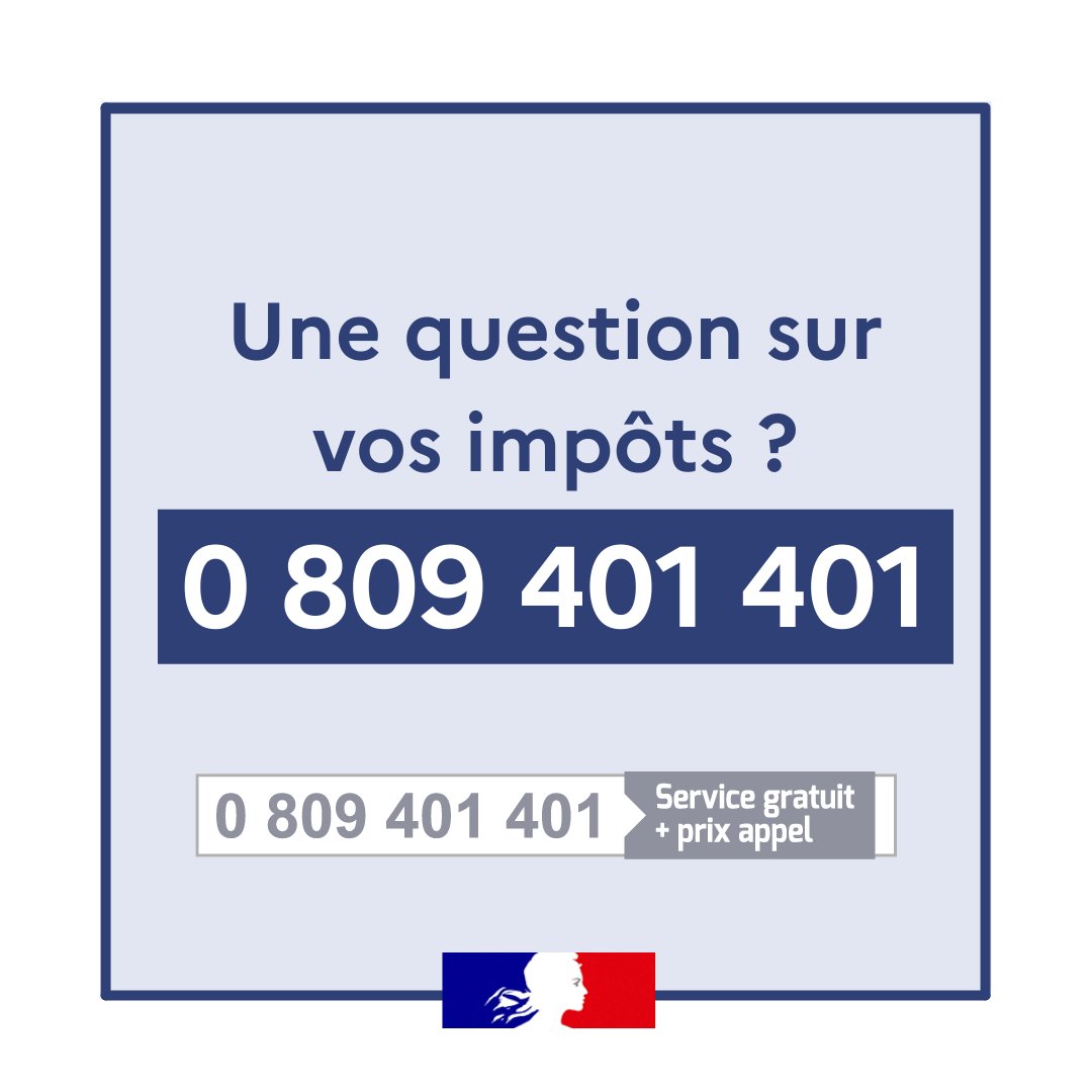 dgfip_officiel's tweet photo. [Bon à savoir 💡] Vous voulez effectuer une démarche en ligne sur impots.gouv mais vous n'êtes pas à l'aise avec internet ? Vous avez une question sur vos #impôts ?
Nos agents vous accompagnent au 0 809 401 401 du lundi au vendredi de 8 h 30 à 19 h
#servicepublic #numérique https://t.co/b3nBFvZm8h