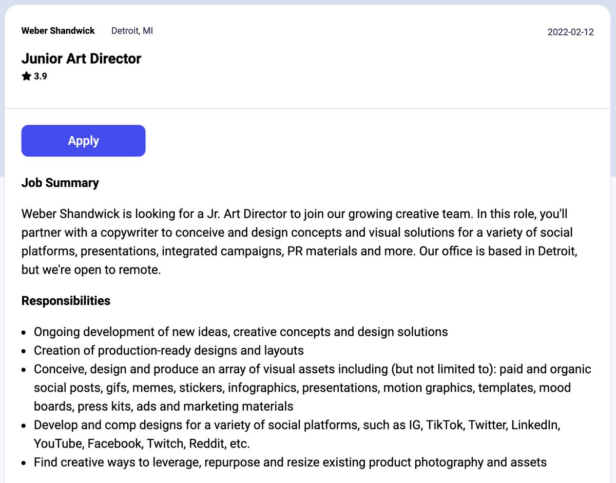 dayrows's tweet image. Weber Shandwick | Junior Art Director
dayrows.com/vacancy/5853

#dayrows #remotejobs #juniorsjob #DesignJob  #ArtDirector #JuniorArtDirector