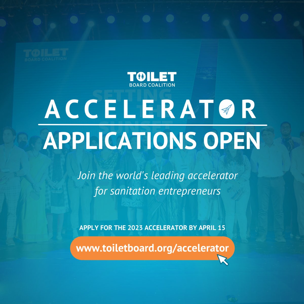 ACCELERATOR APPLICATIONS ARE NOW OPEN! 🚀📣

Join the world's leading #accelerator for #sanitation entrepreneurs. 

APPLY NOW! ➡️ bit.ly/3GVl2Z7