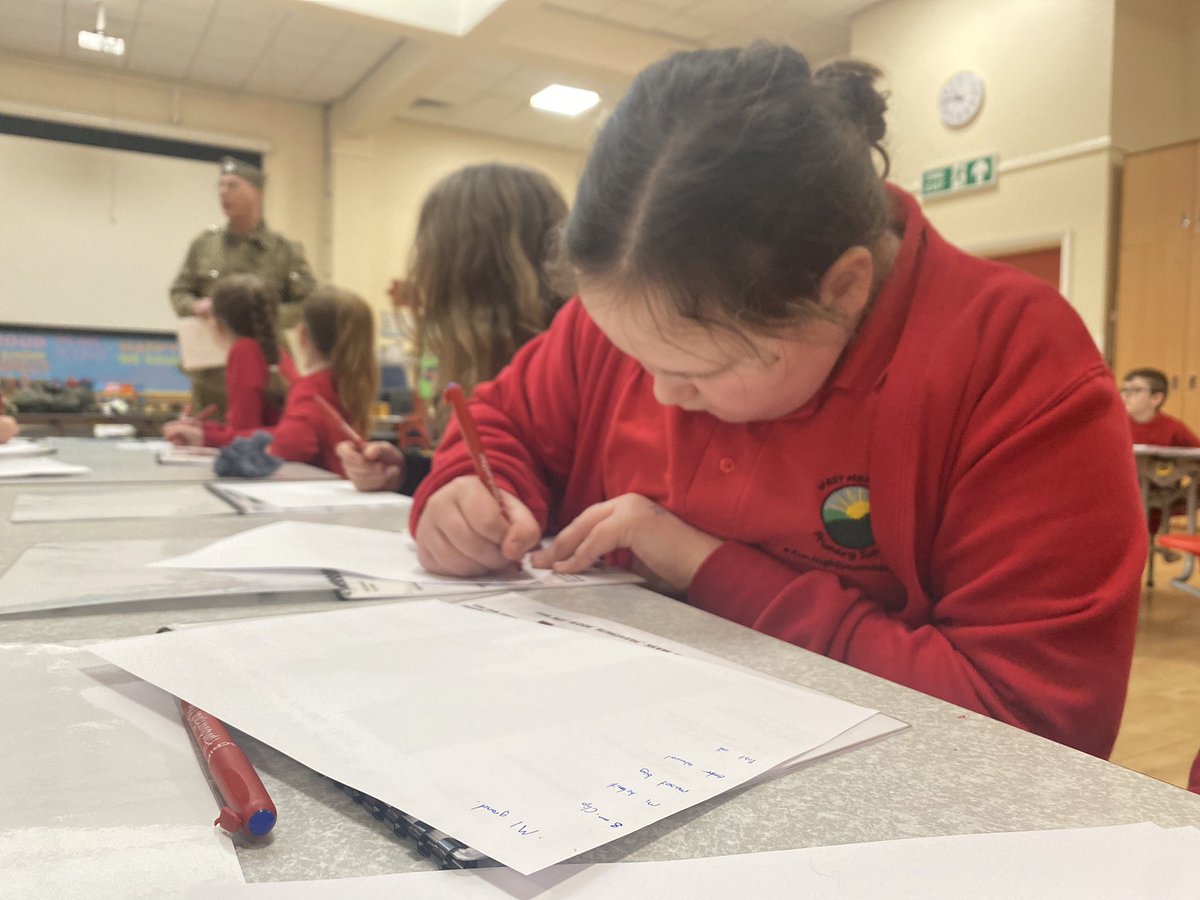 WMPrimaryY5's tweet photo. What an experience for us today…it’s World War 2 Day in Year 5 #aimhighsucceedbehappy @HistoryToday @KirkBalkHistory https://t.co/DS9IbAcTnU