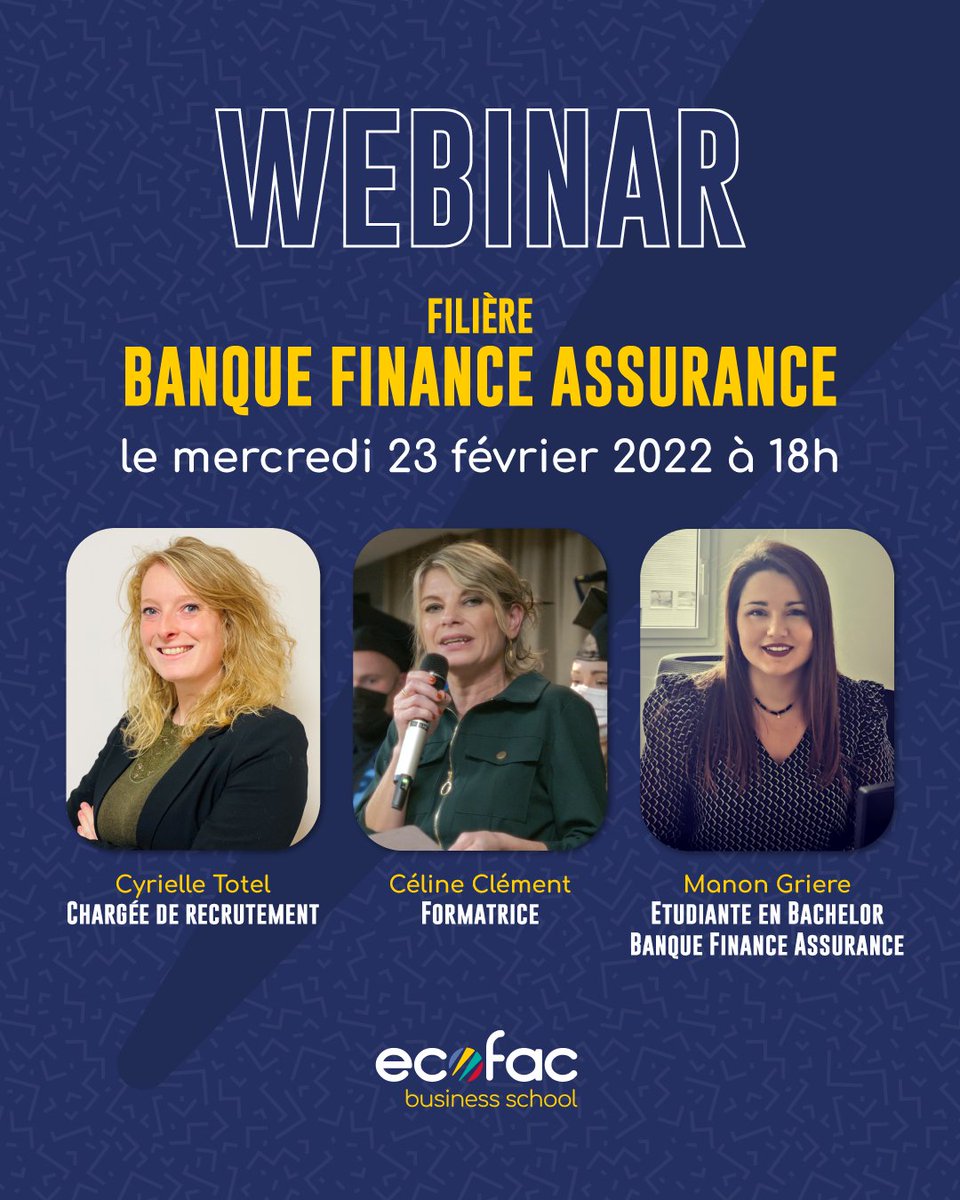 📣 Nous avons le plaisir de t'inviter à notre webinar spécial filière Banque, Finance, Assurance !