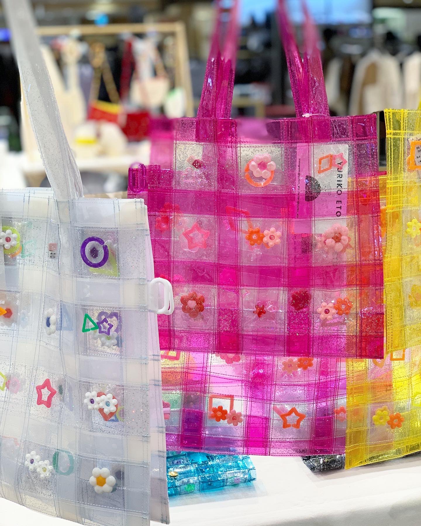 yuriko eto トートバッグ YURIKO ETO PVC tote bag M White トート