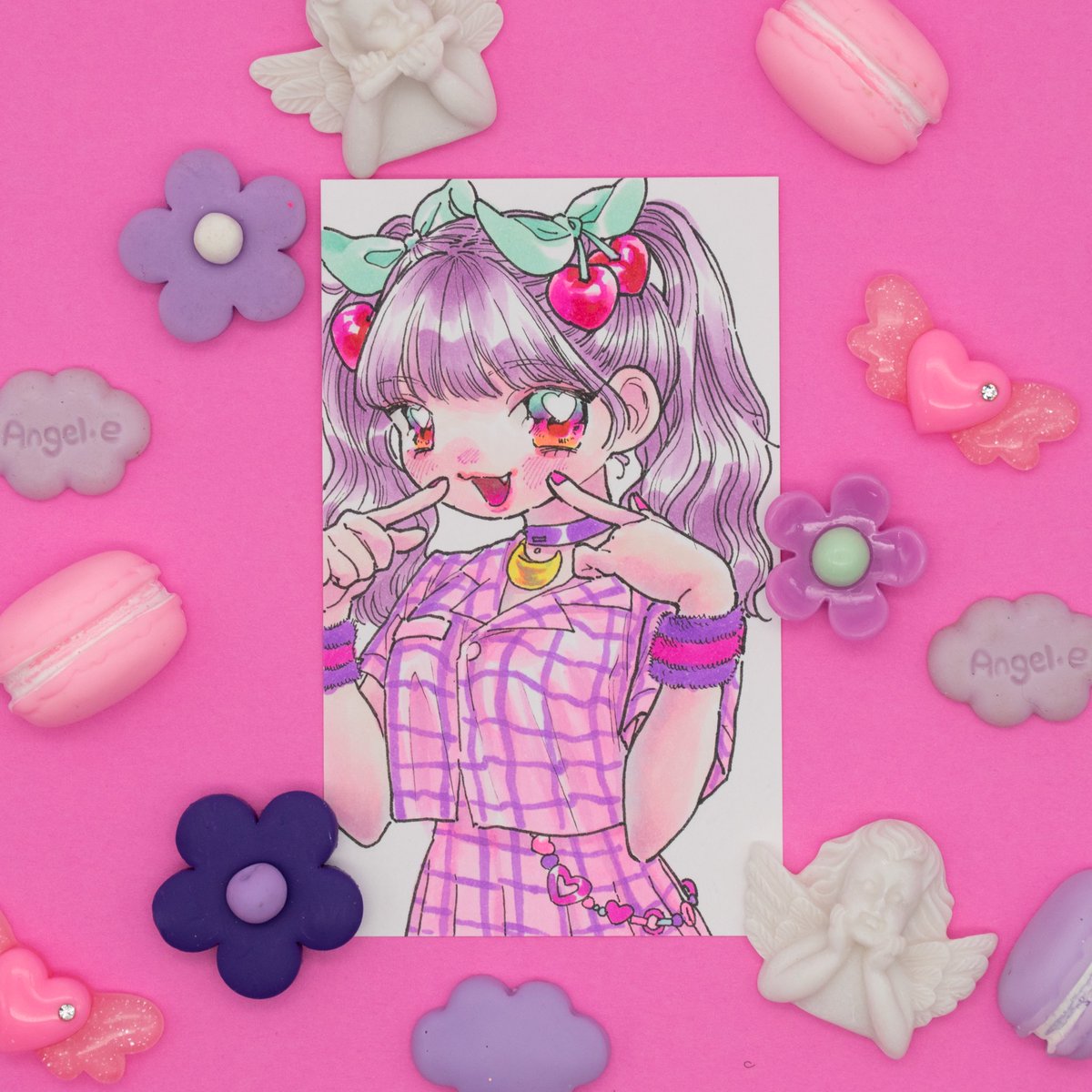 「みなさま。。。大変お待たせしました。。。。原画を、よ〜〜〜〜やく販売する事にしま」♨️ホカホカおちゃ♨️のイラスト