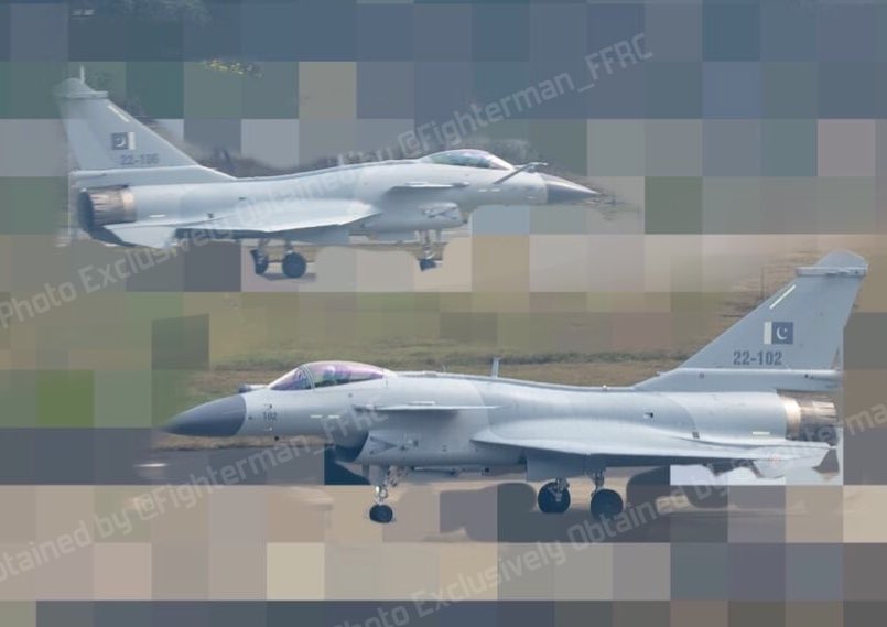 Defense785's tweet photo. A pair of J-10C Pakistan Air Force at Chengdu. 🇨🇳🇵🇰

Credit @Fighterman_FFRC https://t.co/lTUD9k97ld