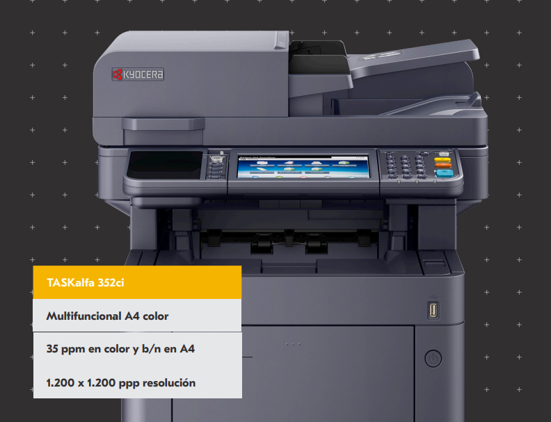 LDSinformatica's tweet photo. Os presentamos la #TASKalfa352ci de @KYOCERA_DS_ES .
La impresora multifunción que mejor se adapta a tu oficina.
+ Ideal para espacios reducidos.
+ Alta productividad y eficiencia.
+ Equipo inteligente con espacio privado en la nube.
#TuMejorImpresión https://t.co/yIFrffYzte